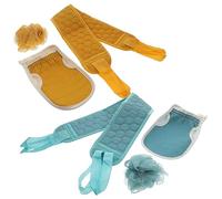 DECOMELODY 2juegos Kit Exfoliante De Baño Con Guantes y Esponjas Suaves Para Ducha Toalla Larga Para Frotar La Espalda Accesorios Compactos y Aptos Para Tipo De Piel