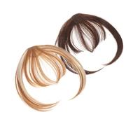 DECOMELODY 2piezas Extensiones De Pelo Falso Con Flequillo Clip Postizos De Cabello Con Patillas Accesorios De Moda Para Mujer Naturales Costuras