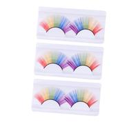 DECOMELODY 3 Pestañas postizas chicas extensiones falso mirar ojo pestañas coloridas de halloween