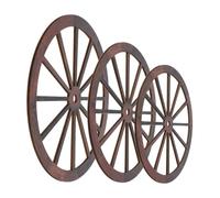 DECOMELODY 3 Piezas Decoración de Pared Rústica Ruedas de de Madera Vintage para Bar Jardín Estilo Western