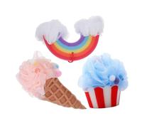DECOMELODY 3 piezas Esponjas Exfoliantes de Baño Forma de Helado Esponjas Suaves para Ducha con Espuma Abundante para Limpiar y Cuidar la Piel del Cuerpo