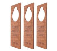 DECOMELODY 3 Piezas Letreros para Puerta de Ñiño Durmiendo 3 Piezas de Pu Flexible Color Marrón, Señal de No Molestar para Habitación de Recién Nacido, Colgadores para Cuna y Guardería