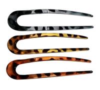 DECOMELODY 3 piezas Shape Hair Forks Acetate Leopard Pattern Hairpins For Women Elegant Hair Accessories For French Roll And Bun Styling