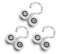 DECOMELODY 3 Piezas Unidades Gancho Polea Cortina Metálico Resistente para Cortinas Grandes Compatible con Rieles para Invernaderos Lavado de Coches y Protección Solar