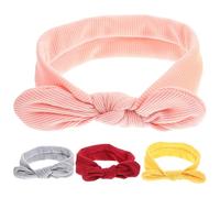 DECOMELODY 4 Diademas Elásticas para Niño Niña Lazo de Poliéster, No Destiñen, Accesorio para Fiesta de Cumpleaños o Banquete Infantil