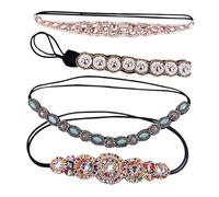 DECOMELODY 4 piezas Diademas Cristal Hechas Mano con Cuentas Brillantes para Mujer Accesorios de Moda para Pelo
