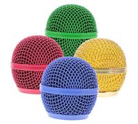DECOMELODY 4 piezas Rejilla Metálica para Micrófono Colorida Cubierta de Malla Resistente para Cabezal Micrófono Protector Reemplazo Accesorio Duradero y Fácil de Instalar