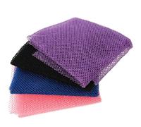 DECOMELODY 4 piezas Toalla Exfoliante Larga Práctica Esponja Corporal de Malla para Ducha Cepillo Limpiador para Multiusos para Espalda y Cuerpo Secado Rápido Colores Azul Negro Rosa