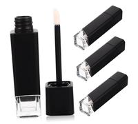 DECOMELODY 4 piezas Tubos Brillo Labios Rellenable Envases Cosmética Portátil Labios Volumen Diseño Sólido Transparente con Tapa Segura para Bálsamo Labial