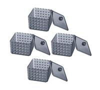 DECOMELODY 4 Piezas Unidades Caja Organizadora de Algodón con Tapa Transparente Acrílico con Textura Diamantada Almacenamiento para Hisopos y Discos de Algodón Diseño Elegante para Baño y