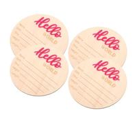 DECOMELODY 4piezas Tarjeta Signo Del Nacimiento Del Letrero De Bienvenida Para Recién Nacido Decoración De Guardería Madera Anuncio De Llegada Al Mundo