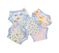 DECOMELODY 5 Pañales Lavables Tipo Braguita de Algodón Natural para Bebés y Pequeños, Reutilizables, Estampados Infantiles (pato, Rana, León, Cocodrilo, Huella), Diseño Ajustado, Prevención