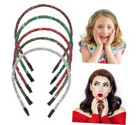 DECOMELODY 5 Piezas Diademas Navideñas con Purpurina Bandas para Cabello Creativas para Fiestas Accesorios Duraderos y Cómodos para Celebraciones de Navidad