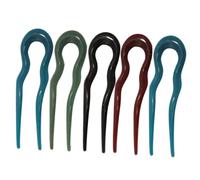 DECOMELODY 5 piezas U-shaped Hairpins Retro Japanese Style Large Bun Sticks Hair Forks For Women Hair Decorations Mixed Colors