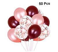 DECOMELODY 50Piezas Globos de Latex para Cumpleaños y Bodas Vino Rosa Decoración de Fiesta para Celebraciones