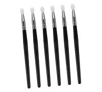 DECOMELODY 6 Aplicadores De Maquillaje De Silicona Para Labios y Ojos, Set 6 Piezas, Mango Largo Negro, Para Uso Profesional y Diario, Aplicadores Para Mascarilla Facial y Sombra De Ojos