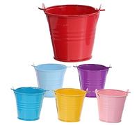 DECOMELODY 6 Piezas Cubos Metálicos Pequeños para Almacenamiento de y Macetas Decorativas para Jardín Fiesta