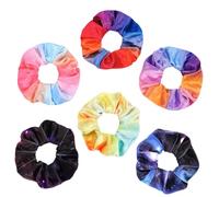 DECOMELODY 6 Piezas de Lazos Elásticos Pelo Mujer Coleteros Arcoíris Diseño de Estrellas Goma Cabello Multicolor Accesorios Cuidado Diario y Peinados Creativos