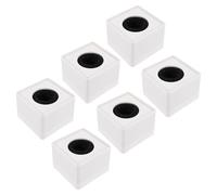 DECOMELODY 6 Piezas Estación de Color Blanco para de Plástico de Micrófono en Forma de Cubo, Duradera y Adecuada para Conferencias de Prensa