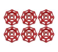 DECOMELODY 6 piezas Mango de Válvula de Compuerta Rojo Rueda Redonda de Diseño Práctico y Sello Accesorios para Grifos de Agua y Tubos