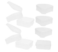 DECOMELODY 8 piezas Caja para Polvos de Maquillaje Estuche Compacto Transparente para Esponjas Cuadradas y Triangulares Organizador Portátil para Borlas y Puff Cosméticos Almacenamiento