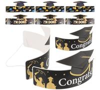 DECOMELODY 9 Piezas Sombreros de Papel para Graduación Diseño Creativo y Ligero, Ideales para Fiestas y Manualidades, Paquete Mixto para Estudiantes y Graduados
