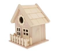 DECOMELODY Adornos de Nido de Madera casa de pájaros de pájaros para Kit Exterior casa de Aves jardín sin Pintar Nido de Bricolaje Bambú