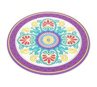 DECOMELODY Almohadilla para Cuenco Sonoro Púrpura Patrón de Flores, Ligera y Portátil, Adecuado para Meditación Budista y Cojín de Apoyo Delicado de Pvc