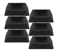 DECOMELODY Almohadillas Antideslizantes de Goma Negras para Muebles, Paquete de 6, 80x80 Mm, Copa para Ruedas de Sillas de Oficina, Estabilizadores para Evitar Deslizamientos en Hogar