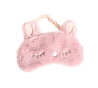 DECOMELODY Antifaz de Seda y Felpa para Dormir, Bloqueo Total de Luz, Color Rosa Frambuesa Diseño de Conejo, y Lavable, Adecuado para Viajes, Descanso y Relajación, Mujeres y Niñas