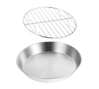 DECOMELODY Bandeja de Horno de Acero Inoxidable con Rejilla para Drenar Aceite Resistente y Multiusos para Hornear Asar y Cocinar Snacks Pasteles y Parrilla