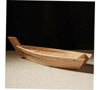 DECOMELODY Bandeja de Madera Forma de Barco para Servir Sushi y Sashimi Japonés Plato Decorativo para Restaurante y Hogar Pequeño Vajilla Japonesa para Comida Tradicional
