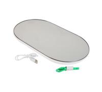 DECOMELODY Báscula Digital para Peso Corporal con Pantalla LED Vidrio Templado Ovalado Portátil y Precisa para Baño Dormitorio y Diseño Compacto y Elegante
