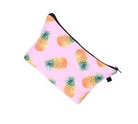 DECOMELODY Bolsa de Cosméticos Poliéster Ligero para Mujer Estampado 3D de Piña Diseño Práctico Gran Capacidad para Viaje y Camping