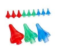 DECOMELODY Boquillas para Limpieza de Oídos 12 Piezas Kit Reutilizable Verde Azul Rojo, Puntas de Microaspersión Control de Flujo, Sistema de Irrigación Seguro para Adultos en Casa y Viajes