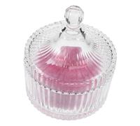 DECOMELODY Borla Cosmética Extragrande Delicada para Polvos Sueltos con Recipiente de Vidrio y Diseño de Lazo Rosa para Aplicación Cómoda y Amplia en Mujeres