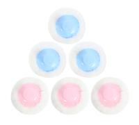 DECOMELODY Borlas de Talco Suaves para Bebés 6 Piezas 3 Azul Claro 3 Rosa Aplicador Compacto de Polvo Corporal Portátil Adecuado para Cuidado Infantil y Viajes