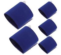 DECOMELODY Brazaletes de Capitán Infantil Ajustables Antideslizantes para Fútbol Banda Elástica Azul Sólida para Líderes de Equipo Pack de 5 Unidades Adecuado para Partidos y