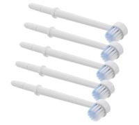 DECOMELODY Cabezales de Irrigador Bucal Redondos 5 Piezas, Puntas de Recambio de Plástico con Cerdas Suaves, Compatibles para Higiene Interdental Diaria, Limpieza Precisa de Espacios, Uso