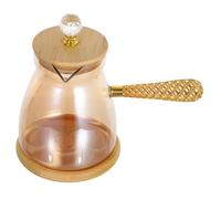 DECOMELODY Cafetera Turca de Vidrio con Asa Lateral Tetera para Infusión Manual de Café y Té Caliente y Reuniones Familiares