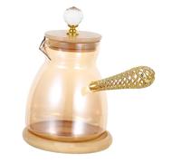 DECOMELODY Cafetera Turca de Vidrio Mango Resistente al Calor para Café Árabe Té y Caliente Hogar y Cafetería