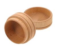 DECOMELODY Caja de Madera para Dientes de Leche Infantil Diseño Redondo de Haya Contenedor Seguro para Guardar Dientes y Cabello del Niña Recuerdo de Crecimiento