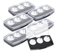 DECOMELODY Caja de Sombras de Ojos Vacía 10 Unidades 19,5 Mm Transparente Resistente para Maquillaje DIY Compacta para Sombras Labios y Rubores con Bandejas de Aluminio Multifuncional Bolsillo