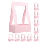 DECOMELODY Caja para Flores Plegable de Papel Rosa 10 Unidades Diseño Portátil para Arreglos con Flores Embalaje para Ramos Obsequio y Floristería Conservación de Frescura