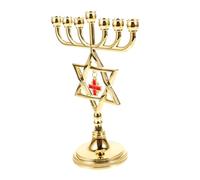 DECOMELODY Candelabro Metálico Clásico de Brazos Portavelas Decorativo para Hogar y Regalo Ornamento Judío para Ambiente Romántico y Festividades