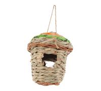 DECOMELODY Casa de Pájaros Tejida Mano de Natural para Exteriores Nido Colgante Resistente para Colibríes Gorriones y Aves Pequeñas Comedero Decorativo para Jardín