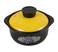 DECOMELODY Cazuela de Barro para Cocinar 1.3 L Tapa Olla Multifuncional Antiadherente para Cocina Casera Resistente al Calor y Apta para Cocinas de Gas Domésticos