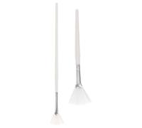 DECOMELODY Cepillo Facial de Abanico para Mascarillas, 2 Piezas Mango de Madera, Cerdas de Nylon y Aluminio, Fácil de Limpiar y Adecuado para Áreas Pequeñas del Rostro