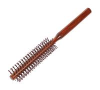 DECOMELODY Cepillo para Cabello Rizado Pequeño de Madera Rodillo Antiestático para Mujer Uso Diario Masaje Cuero Cabelludo Portátil para Secar y Peinar Flequillos