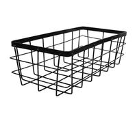 DECOMELODY Cesta De Almacenamiento Metálica Rectangular para Cocina y Baño, Estante para Condimentos y Accesorios, Diseño Compacto y Robusto para Montaje En Pared